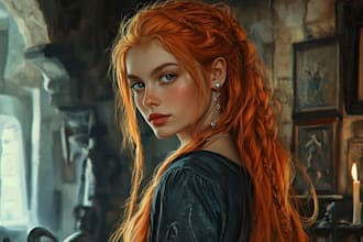 draw or paint artistic portrait of you