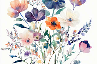 drawn a highly detailed line art botanical illustration