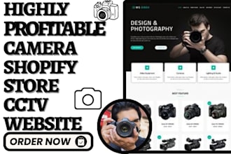 design camera shopify drone photography store cctv camera photography website