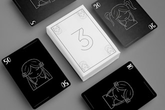 do 52 custom playing card deck, card game, poker cards, board game, box mockup