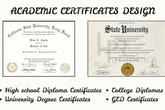 design, proofread, and perfectly align college, degree, diy, award certificate