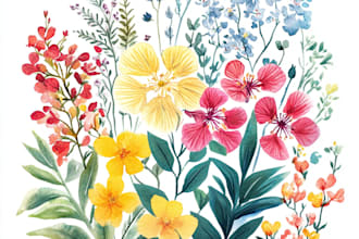 botanical watercolor clipart set of illustration