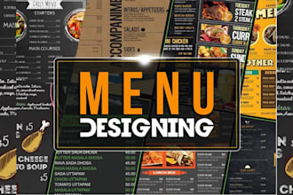 design food drink menu for restaurant cafe, send cold marketing emails in 24hrs