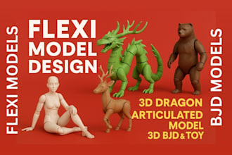 do flexi toy model 3d flexi animals toy design bjd model dragon for 3d printing