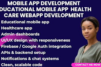 mobile app development educational mobile app  health care webapp development