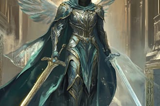 draw a fantasy character for dnd, pathfinder, etc
