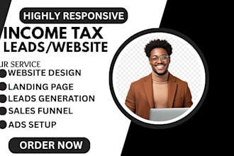 design a professional income tax, bookkeeping or lead generation website
