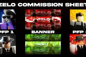 design a roblox banner and pfp for youtube, twitter