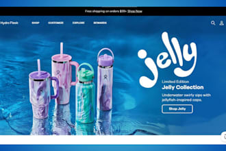 design water bottle shopify website drinkware store tumbler ecommerce website