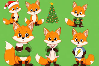 create cute animals, cute characters, cute cartoon vectors
