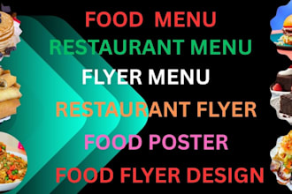 design professional restaurant menus, and fast food flyers