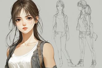 character sketch anime or fantasy art illustration