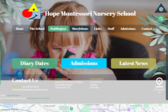 design kindergarten, daycare and preschool website childcare website