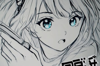 draw a sketch in anime style of anything you want