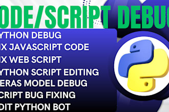 edit, debug, edit bot, script, code in php, javascript, html css, python, keras