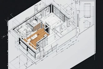 redraw floor plan in autocad, cad or dwg