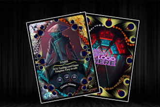 create custom card template, tcg ccg card game, card illustration and board game