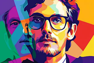 do vibrant and stylish wpap portraits