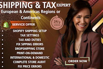 setup shopify shipping and tax shopify virtual assistant shopify store manager