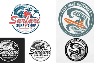 create unique surf, motorcycles vintage graphic design for tshirt and logo