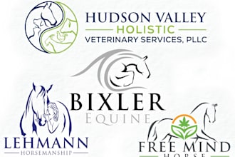 design custom line luxury animal, pet, dog and horse logo within 8 hours