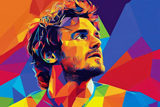 draw wpap pop art sport potrait