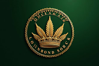 do cannabis king crown badge logo with express delivery