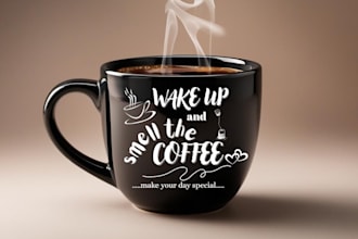 create thrilling coffee cup and mug design