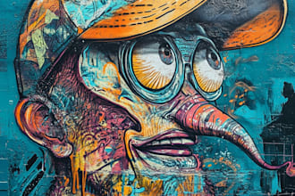 do illustration street art graffiti, abstract with my stylev