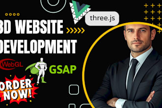 create 3d interactive website, landing page with threejs, r3f, gsap, webgl