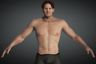 pose bodybuilder 3d model,nsfw character,human photo to 3d model, rig 3d for ue5