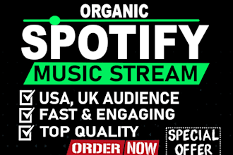 do organic spotify music promotion for plays, stream
