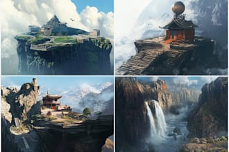 draw environment concept art, fantasy worlds