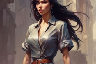 make a digital fashion illustration in my style