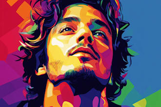 draw an awesome wpap pop art portrait style