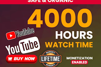 do youtube channel watch hours time organically