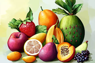 draw realistic plants, vegetables, fruits