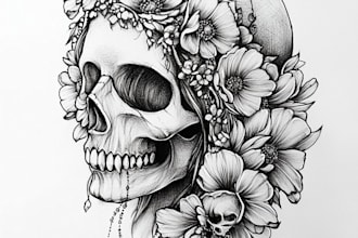 draw minimalist tattoo or line art design with my style