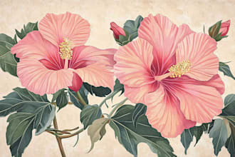 draw botanical illustrations of flowers, plants, fruits