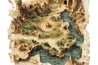 do fantasy map illustration for dnd, novels and games