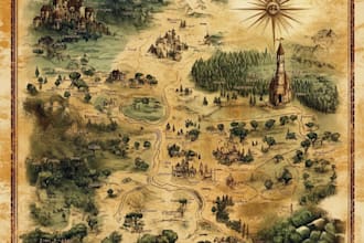 vector map illustration map design 3d isometric fantasy map