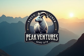 do awesome powerful mountain goat animal mascot logo design