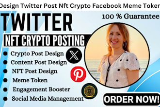 x twitter daily posting design, crypto nft content marketing to boost engagement
