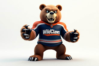 do grizzly bear with claws sport team animal mascot logo