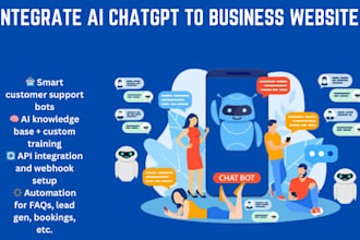 integrate  ai chatgpt to business website, manychat, sas
