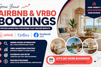do airbnb promotion, vrbo, airbnb marketing to boost booking, facebook ads setup