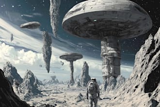 create sci fi illustration for you