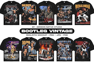 professionally design high quality 90s bootleg vintage