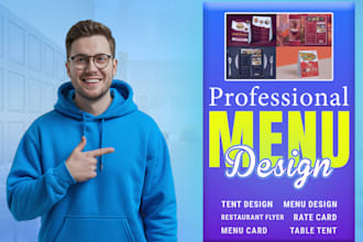 do modern restaurant menu, table tent designs