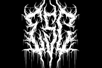 design an atmospheric black metal and dungeon synth logo